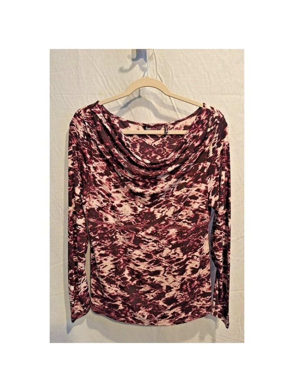 ShapeSational Cabernet Blouse with Cowl Ruched Neckline, L